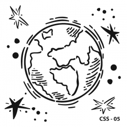 CADENCE Szablon 15x15cm Kosmos ZIEMIA / CSS-05