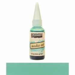 PENTART TUSZ ALKOHOLOWY, TUSZ MEDIA INK 20 ml / turkusowa zieleń  / 0971