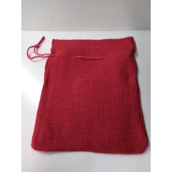 Worek  jutowy 30x25cm ze sznurkiem  CZERWONY , juta , worek prezentowy / 0717