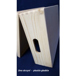 Skrzynia 40x30x13,5cm  z deklem  średnia /  skrzynka 40x30x13,5cm drewniana / dno skrzyni płaskie, gładkie BEZ NÓŻEK, listewek, dekiel