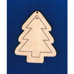 SKLEJKA #3mm Choinka 10cm  /  komplet 3szt / ramka / zawieszka/ choinka składana