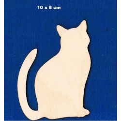 Kot 10x8cm z ogonem  do góry, kotek /  SKLEJKA #3mm / kot II