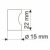 Uchwyt  22x15mm , uchwyt meblowy metalowy  / GL02 ALU