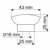 Uchwyt meblowy 43x25mm , uchwyt metalowy GN6606 / SATYNA  , na 2 śruby / CENA 1 sztuki