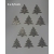 CHOINKI samoprzylepne BROKATOWE 4x3,5cm / kmpl 10szt / choinka 4x3,5 brokat SREBRNA / 6623 / gr;2mm / NAKLEJKI PIANKOWE