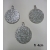 Bombki samoprzylepne BROKATOWE fi 4cm / kmpl 3szt / bombka 4cm brokat SREBRNY / 0135 / gr;2mm / NAKLEJKI PIANKOWE
