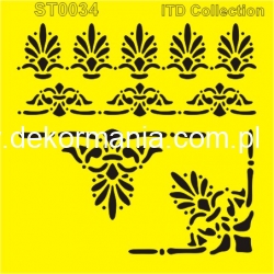 Szablon 16x16cm  ST0034B - dekory, szlaczki, narożniki, ornamenty