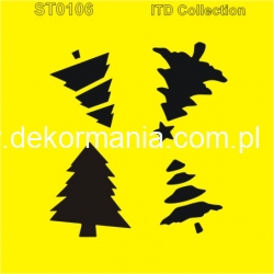 Szablon ST0106A - choinka, Boże Narodzenie, zima