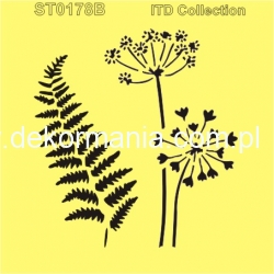 Szablon ST0178B - paprotka, dmuchawiec, kwiat 16x16cm