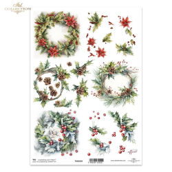 Tagi do scrapbooking A4 ITD TAG0318, zimowe wianki