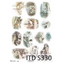 Papier soft ITD A4 S0330 Boże Narodzenie Kościółek, widoczki