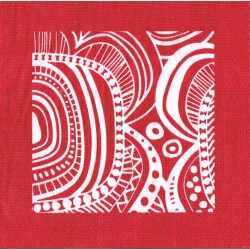 Serwetka -1128-  wzory , czerwona