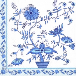 Serwetka do decoupage -3- niebieskie kwiaty, wzory