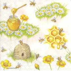Serwetka -869- pszczoły, miód, ul