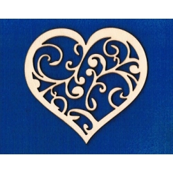 Serce ażurowe , ozdobne 8x7,5cm  / SKLEJKA #3mm