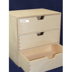 Komódka z 3 szufladkami   20,5x28,5x28,5cm   ,przybornik na biurko,szafkę,  organizer itp., szufladek