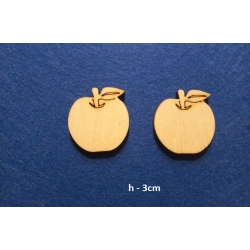 SKLEJKA #3mm Jabłko 3cm , jabłuszka 3x2,8cm / komplet 2szt / 0105