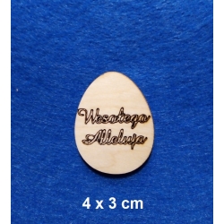 SKLEJKA #3mm Jajko 4x3cm  / Wesołego Alleluja