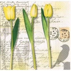 Serwetka  -2385-  , tulipany żółte