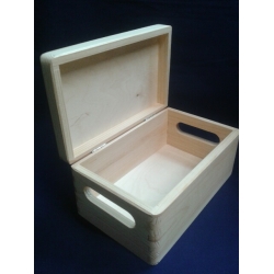 Skrzynka 25x16x11,5cm, mini dekiel, zaokrąglone boki, z uchwytami, skrzynia z wiekiem