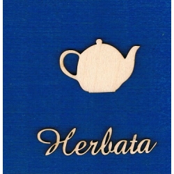 Dekor na herbaciarkę czajniczek + napis / SKLEJKA #3mm