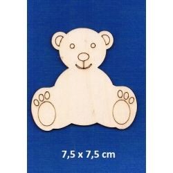 SKLEJKA #3mm Miś 7,5x7,5cm, misio ze sklejki grawer / 0230