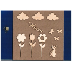 Obrazek "Hania" na ścianę do kolorowania z imieniem ,płyta MDF #6mm , 21x21cm