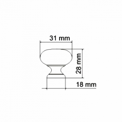 Gałka meblowa 31x28mm , uchwyt meblowy metalowy BIAŁY POŁYSK / GN13R40