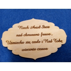 SKLEJKA #3mm Tabliczka 9,5x6cm chmurka do aniołka obrazek ramka,  Chrzest Św., 1 urodziny itp