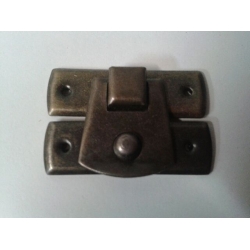 Zatrzask 3x2cm , zamknięcie proste ciemny mosiądz   3x2cm / okucia metalowe  do pudełek