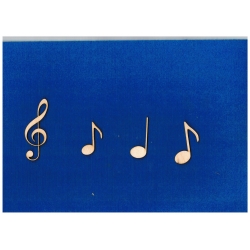 Komplet nutek z kluczem wiolinowym , muzyka, nutka      ( klucz - 7,5cm )