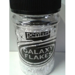 PENTART PŁATKI GALAXY 15g    BIAŁE MERCURY WHITE