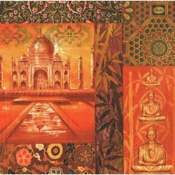 Serwetka -50-   budda,słoń, świątynia buddyjska