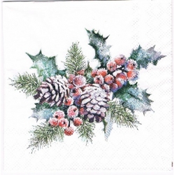 Serwetka  -3214-   MINI 25x25 cm , wzór 4 krotny , stroik
