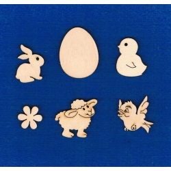 Wielkanoc komplet mini , baranek,ptaszek, motylek,kurczak,zajączek,jajko, kwiatuszek / SKLEJKA #3mm