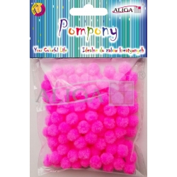 Pompony 1cm / 120szt  RÓŻOWE  POM-309