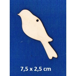 SKLEJKA #3mm Ptaszek 7,5x2,5cm / nr I  / ptaszek zawieszka / 0808
