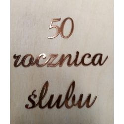Tekturka #1mm 50 rocznica ślubu  PUDROWY RÓŻ POŁYSK / 03033 / cena samego napisu