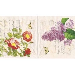 Serwetka  -2401-    kwiaty  - 4 motywy
