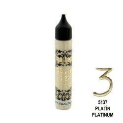 CADENCE Konturówka metaliczna Dora 3D 25ml  / 5137 PLATYNA Z DROBINKAMI BROKATU
