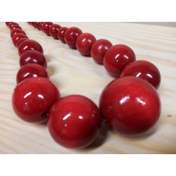 Kulka drewniana lakierowana czerwona 30mm  ,CENA   1szt  , ( kulki drewniane  ),koralik drewniany,