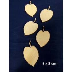 SKLEJKA #3mm  Listki, listek , liść 5x3cm ( kmpl. 5szt) / 0275