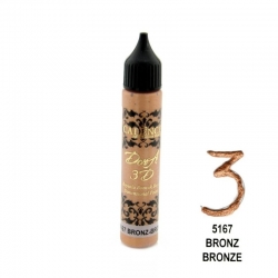 CADENCE Konturówka metaliczna Dora 3D 25ml  / 5167 BRĄZ  Z DROBINKAMI BROKATU