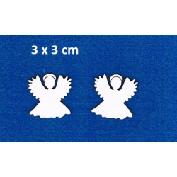 BEERMATA #1,5mm Aniołek  3x3cm  /  KOMPLET 2szt , biała tekturka , scrap , birmata