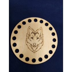 SKLEJKA #3mm  Podkładka 9cm , baza z otworami pod sznurek, szydełko, makrama ,medal ze sznurkiem  WILK GRAWER do torebki, koszyk, do koszyka, makrama