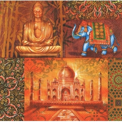 Serwetka -50-   budda,słoń, świątynia buddyjska