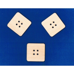 Guzik kwadrat  6 x 6cm  - CENA 1szt   ( nr. 17  szerszy rozstaw otworów )