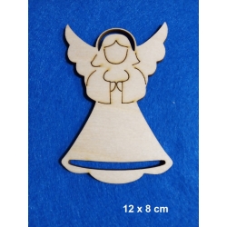 SKLEJKA #3mm Aniołek 12x8cm grawer ( IV )  z otworem na sznurki, makrama, włosy anielskie