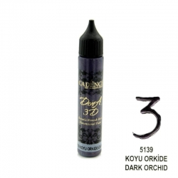 CADENCE Konturówka metaliczna Dora 3D 25ml 5139 CZARNA ORCHIDEA Z DROBINKAMI BROKATU