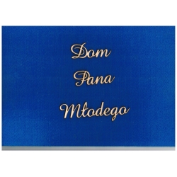 " Dom Pana Młodego "  wysokość jednego wyrazu 2,5 cm .